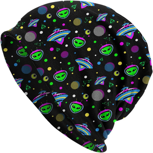 Aliens Space UFO Beanie Hat Chemo Headwear Slouchy