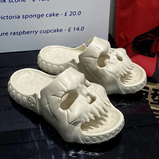 Skull Design Men Slippers Y2K