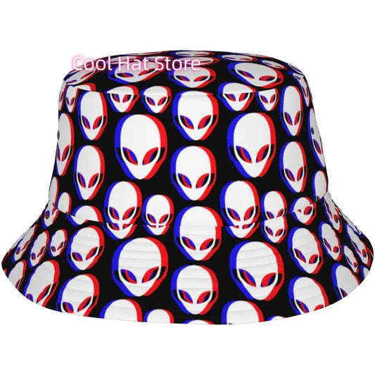 3D Alien Print Bucket Hat