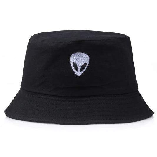 Unisex Embroidered Alien Bucket Hat Foldable