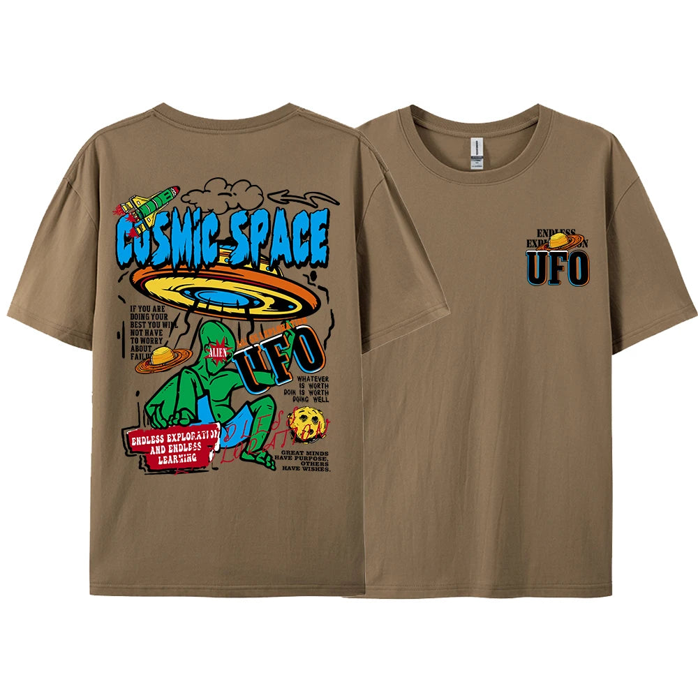 Cosmic Space Ufo Aliens Funny Graphic Printed Men