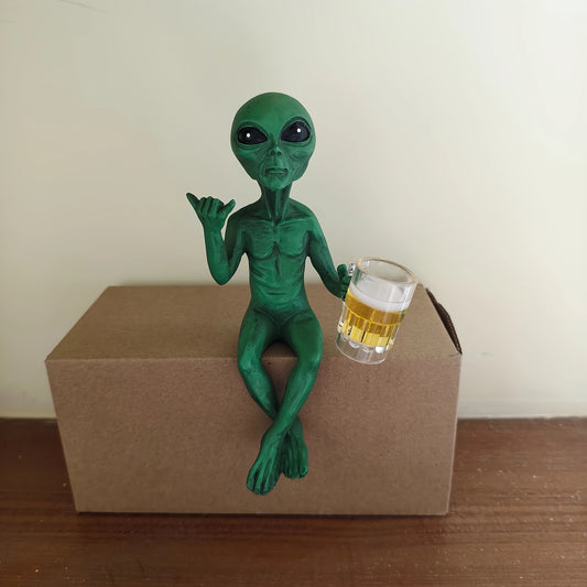 Drinking Alien Sculpture Novelty Alien Collectibles